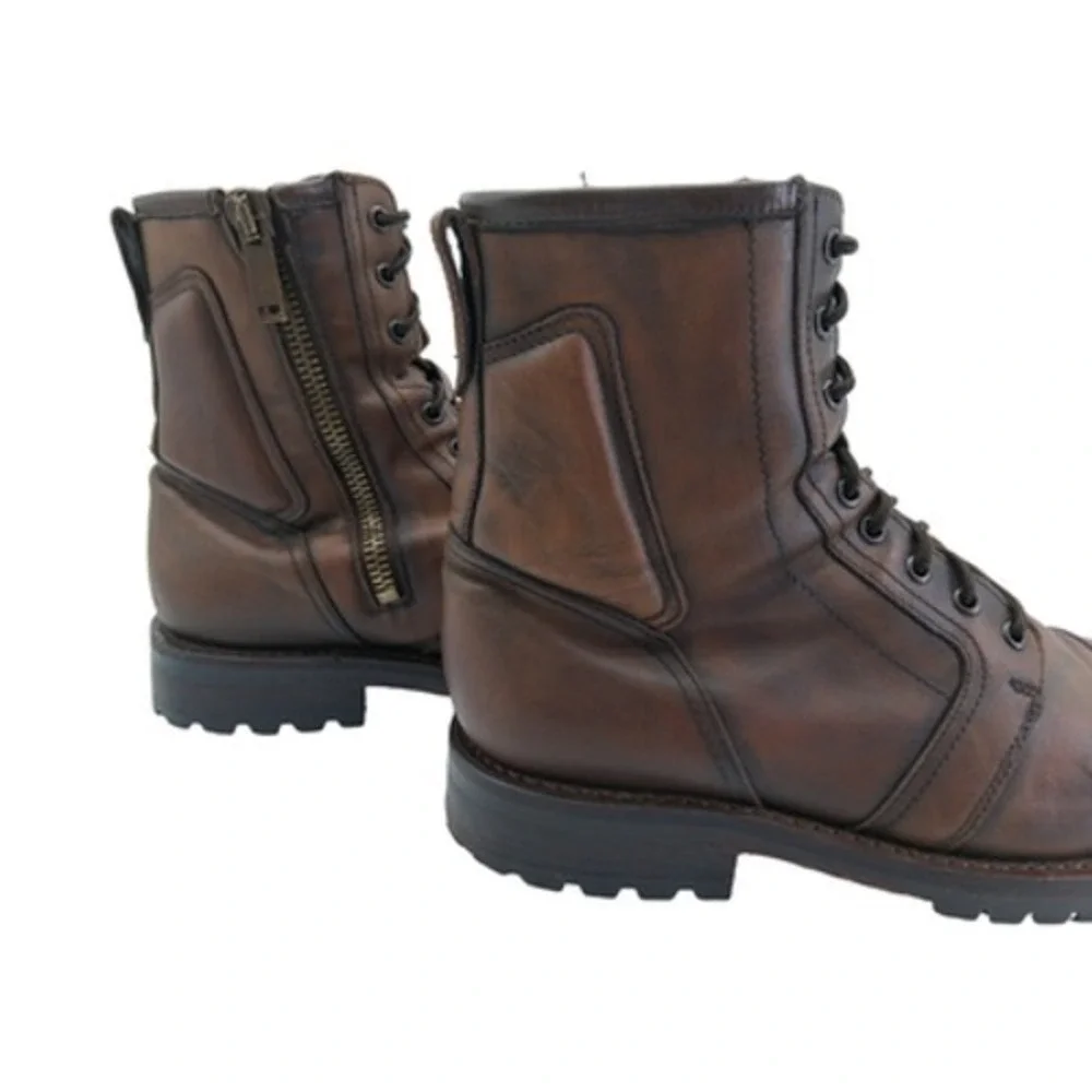 Thursday Boot Co Boots Mens Size 9.5 Brown Leather Combat Ankle Zip Casual Boots